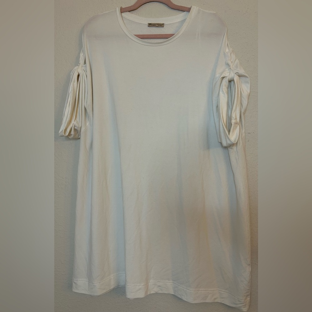 Zara White Dress XL Basic Collection Oversized Slouchy tee T-Shirt Dress comfy - Picture 2 of 7